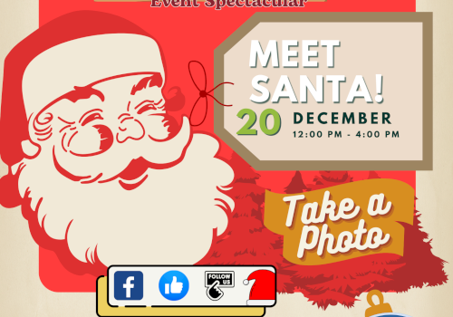 Holiday event flyer for Seekonk Grand Prix featuring a meet Santa event on December 20th; includes a photo opportunity and $50 prize.