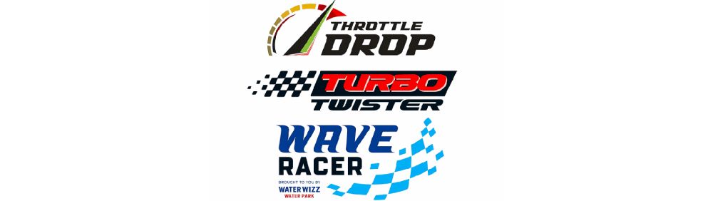 Throttle Drop Turbo Twister, Wave Racer logos featured; opening in June 2026.